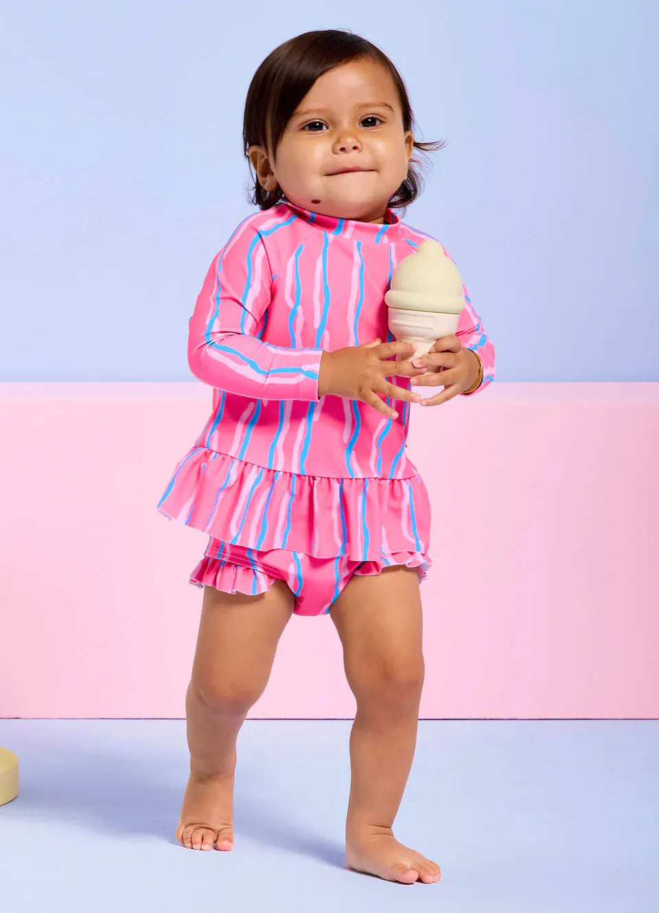 Seafolly Girls Swimwear Aruba Pink Rashie Set