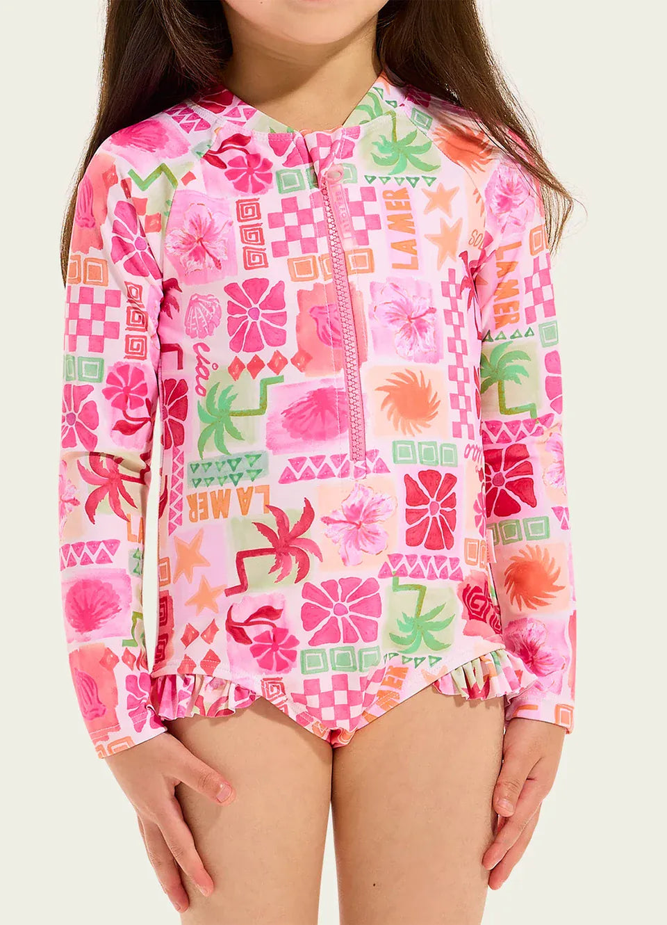 Seafolly Girls Swimwear Summer Paradise Paddlesuit