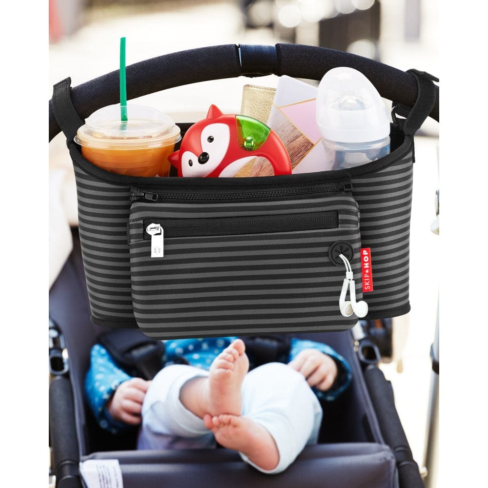 Skip Hop Baby Accessory Grab & Go Stroller Organiser - Black & Grey Stripe