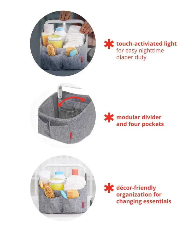 Skip Hop Baby Accessory Nursery Style Light Up Nappy Caddy - Oat