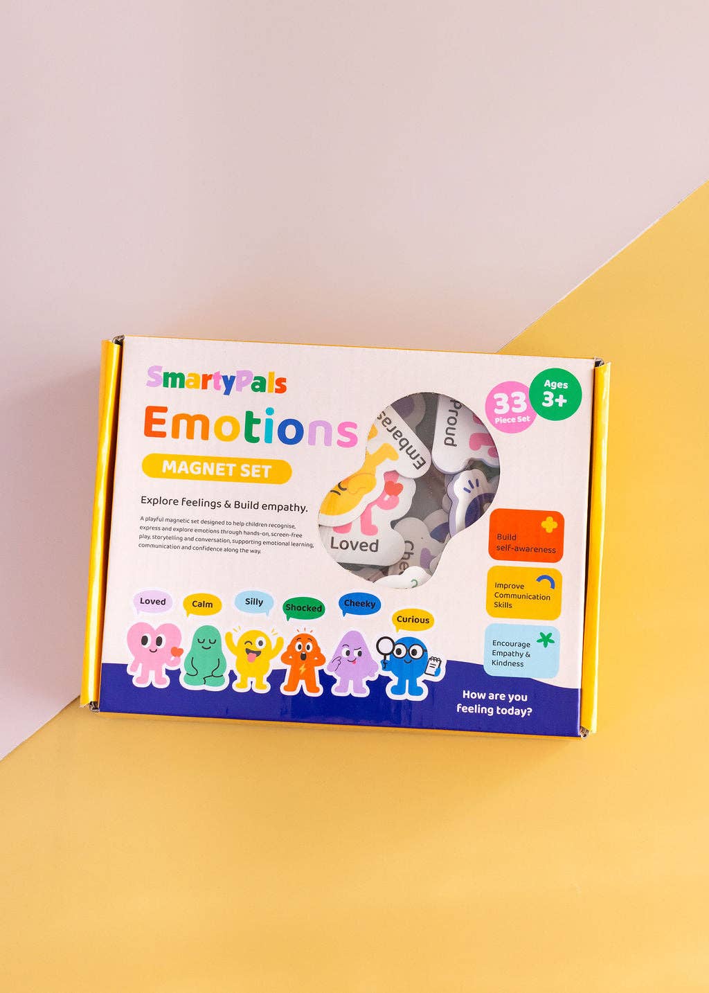 Colorful Smartypals Emotions Magnet Set for kids featuring magnetic emotion faces and expressions on a toy display.