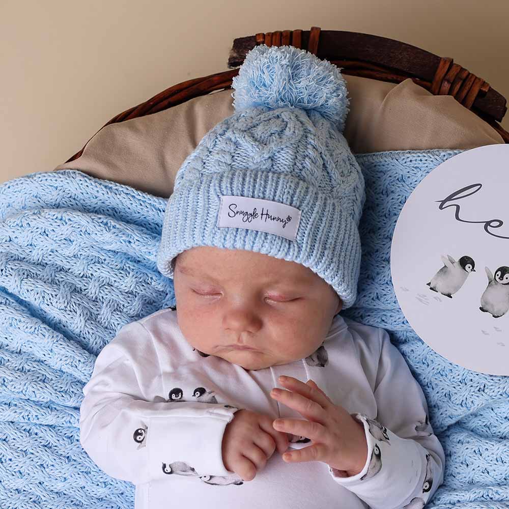 Snuggle Hunny Kids Accessories Hats Baby Blue Organic Knit Beanie