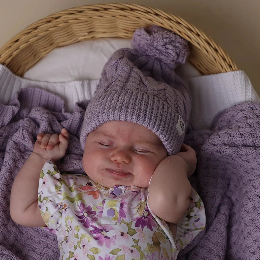 Snuggle Hunny Kids Accessories Hats Lavender Organic Baby Knit Beanie