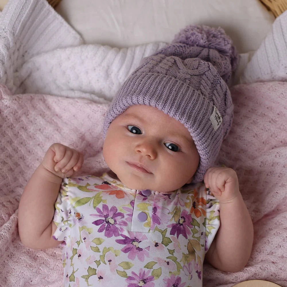 Snuggle Hunny Kids Accessories Hats Lavender Organic Baby Knit Beanie