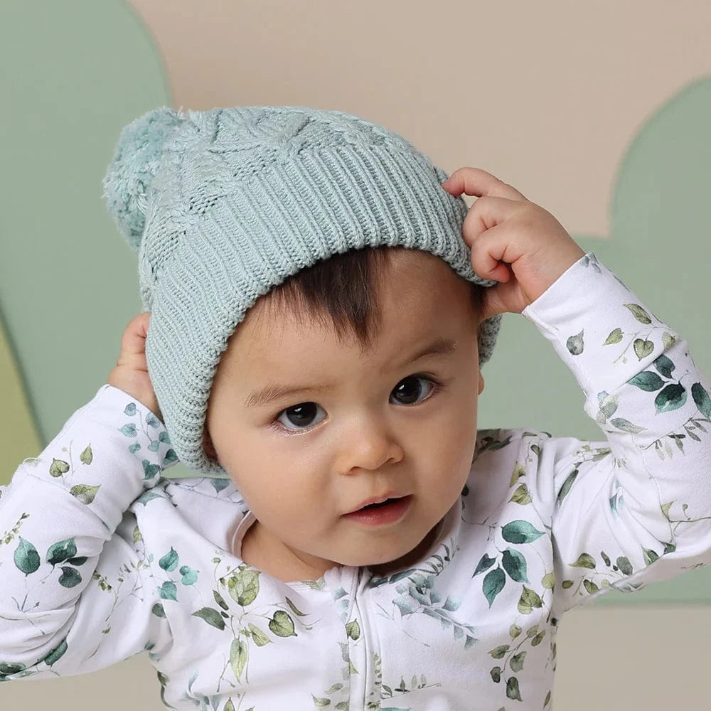 Snuggle Hunny Kids Accessories Hats Sage Organic Baby Knit Beanie
