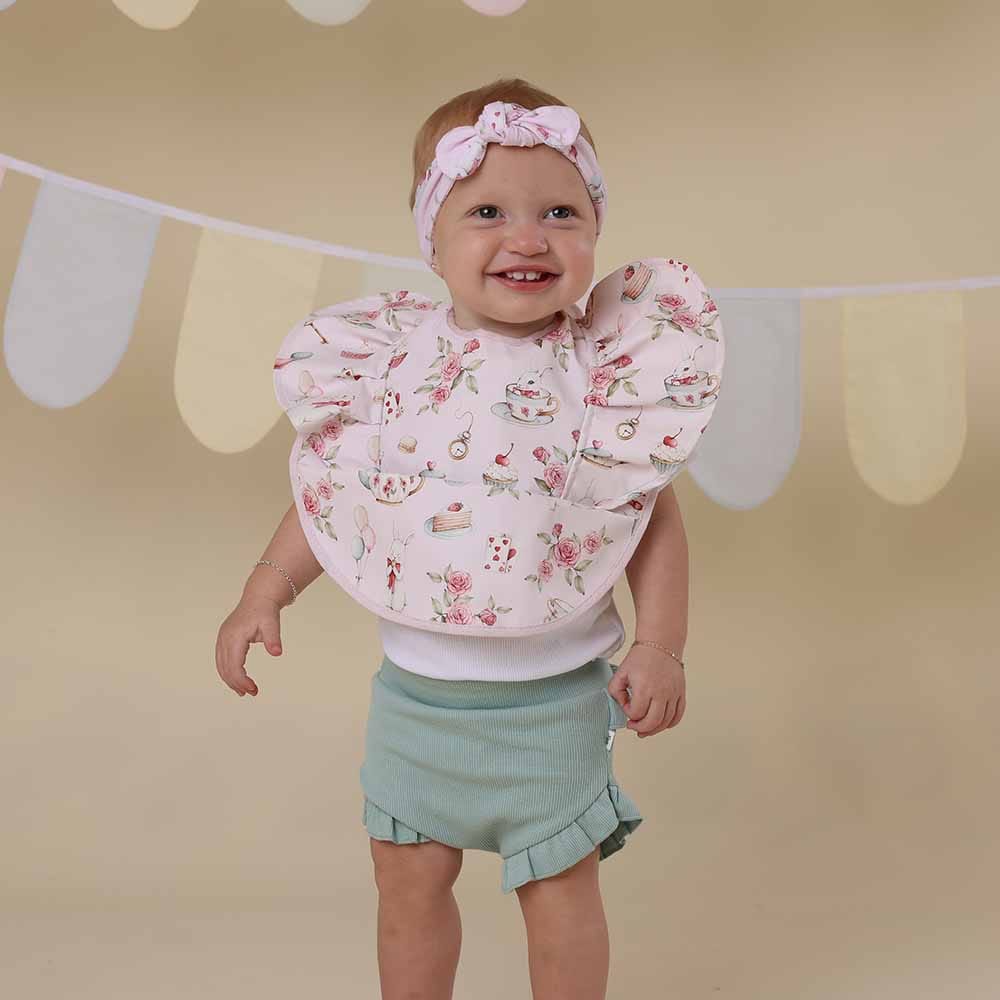 Snuggle Hunny Kids Accessory Bib Alices Tea Party Snuggle Frill Bib