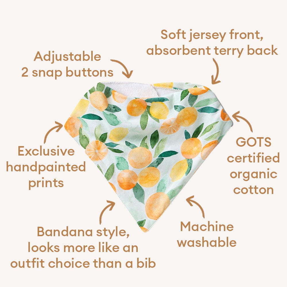 Snuggle Hunny Kids Accessory Bib Citrus Squeeze Organic Dribble Bib
