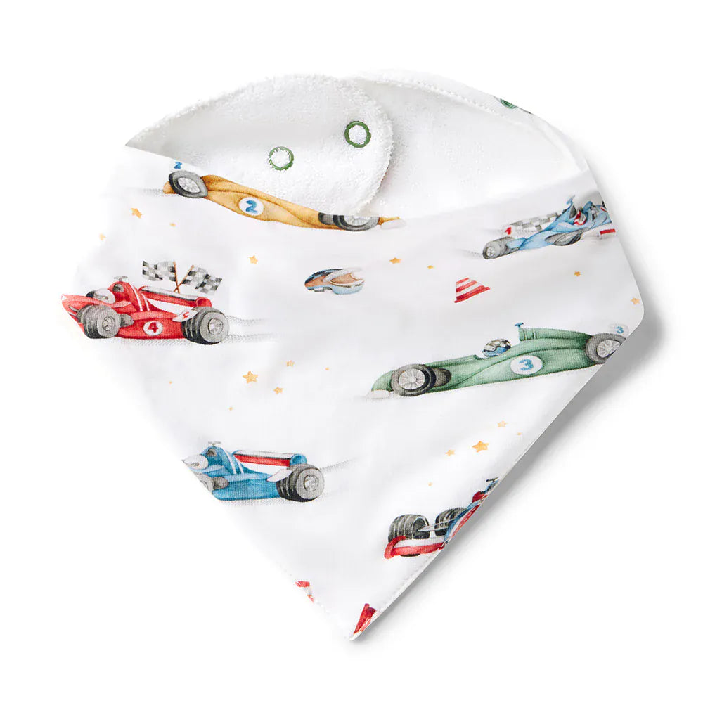 Snuggle Hunny Kids Accessory Bib Little Racers Organic Dribble Bib