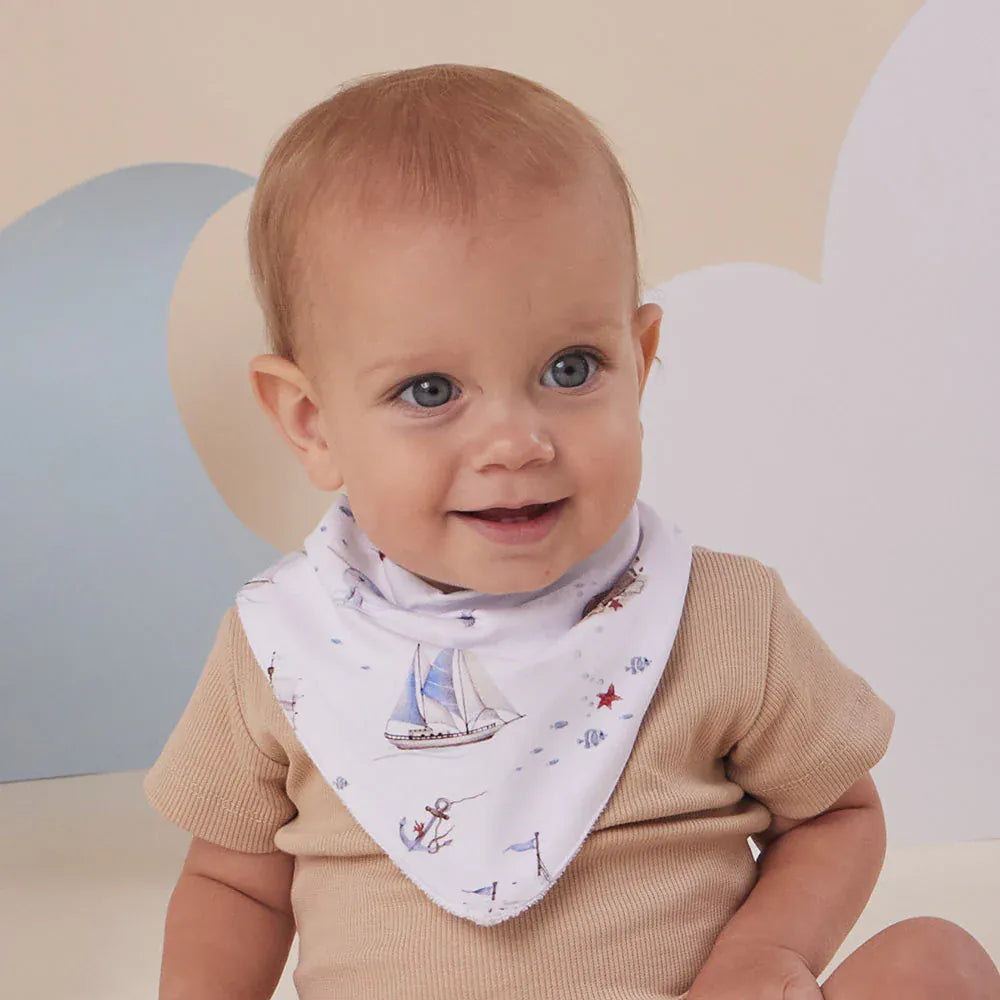 Snuggle Hunny Kids Accessory Bib Set Sail Organic Dribble Bib