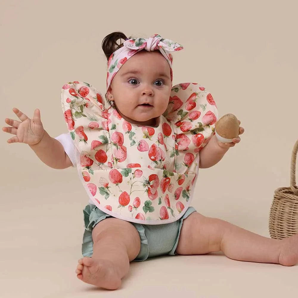 Snuggle Hunny Kids Accessory Bib Strawberry Frill Snuggle Bib