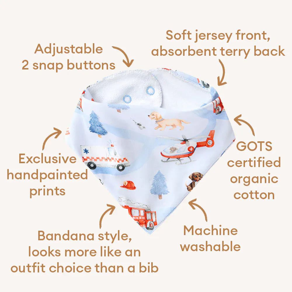 Snuggle Hunny Kids Accessory Bib To The Rescue Organic Dribble Bib