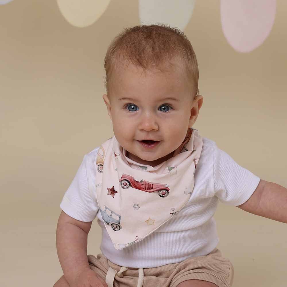 Snuggle Hunny Kids Accessory Bib Vintage Cars Organic Dribble Bib