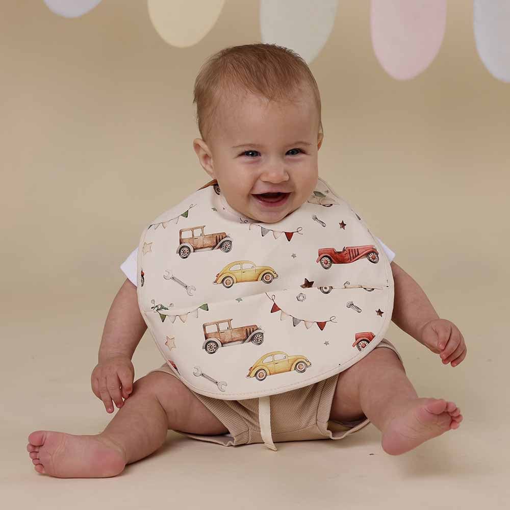 Snuggle Hunny Kids Accessory Bib Vintage Cars Snuggle Bib
