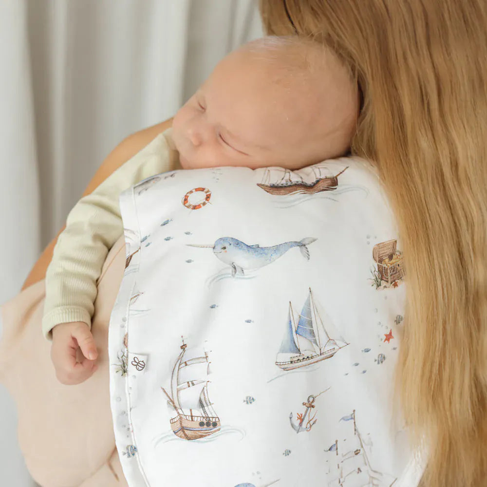 Snuggle Hunny Kids Accessory Feeding Set Sail Organic Cotton Burp Cloth