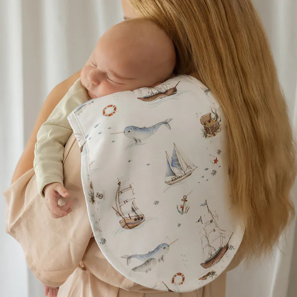 Snuggle Hunny Kids Accessory Feeding Set Sail Organic Cotton Burp Cloth
