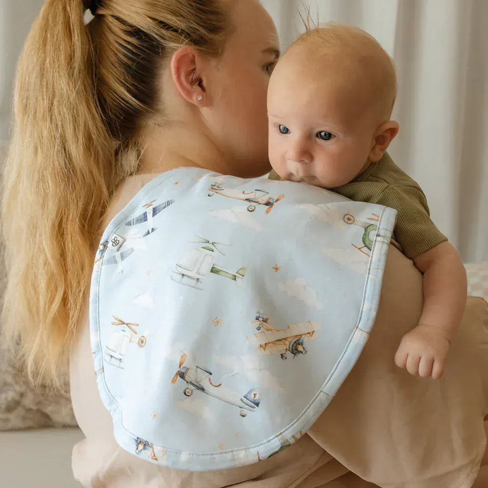 Snuggle Hunny Kids Accessory Feeding Taking Flight Organic Cotton Burp Cloth