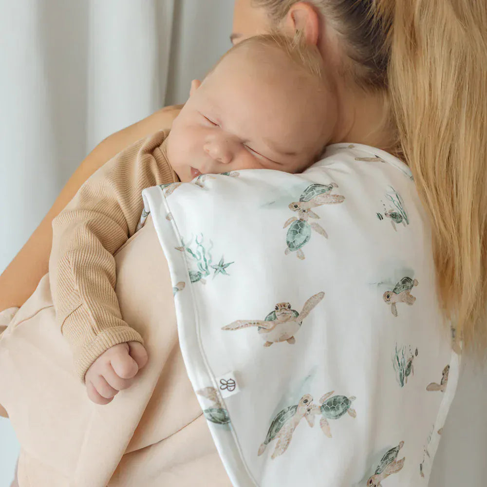 Snuggle Hunny Kids Accessory Feeding Turtle Organic Cotton Burp Cloth