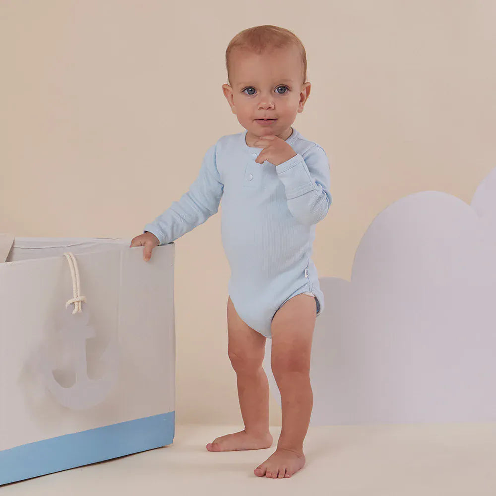 Snuggle Hunny Kids Boys Onesie Baby Blue Long Sleeve Organic Bodysuit