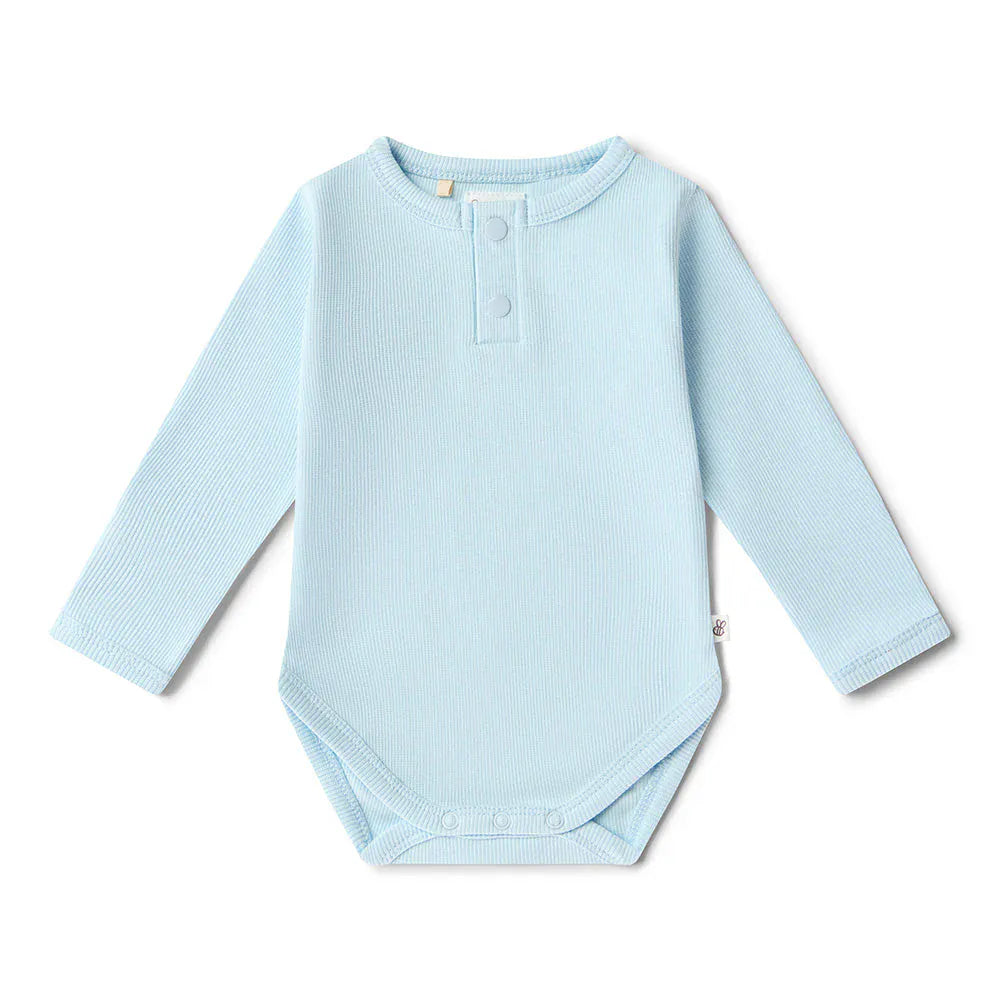 Snuggle Hunny Kids Boys Onesie Baby Blue Long Sleeve Organic Bodysuit