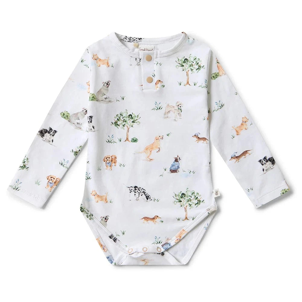 Snuggle Hunny Kids Boys Onesie NB Dog Park Long Sleeve Organic Bodysuit
