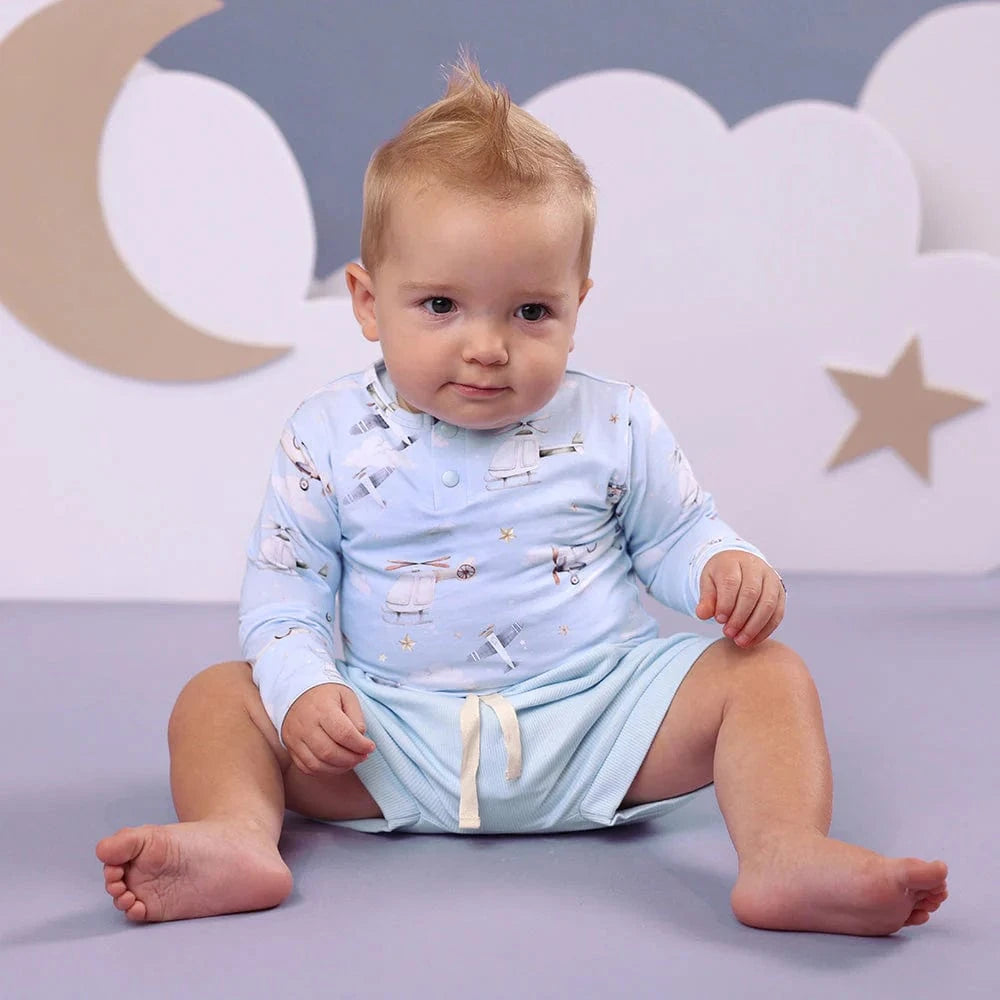 Snuggle Hunny Kids Boys Onesie Taking Flight Long Sleeve Organic Bodysuit
