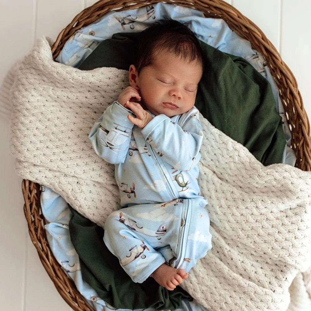 Snuggle Hunny Kids Boys Onesie Taking Flight Organic Snugglesuit Convertible Romper
