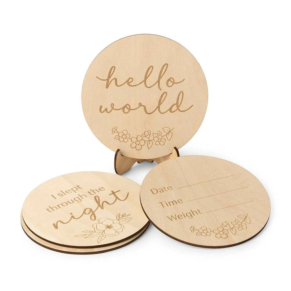 Snuggle Hunny Kids Gift Misc Floral Wooden Milestone Cards