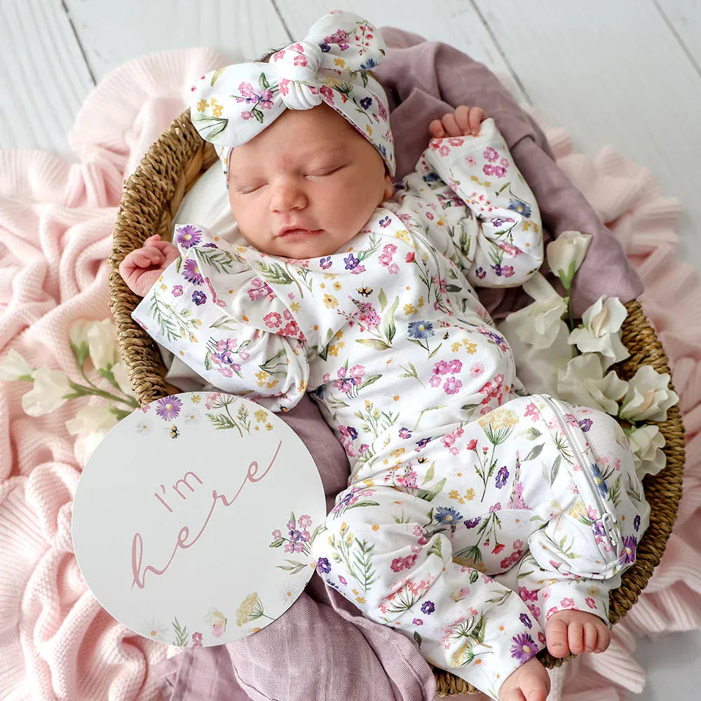 Snuggle Hunny Kids Gift Misc Gracie & Jewel Pink Reversible Milestone Cards