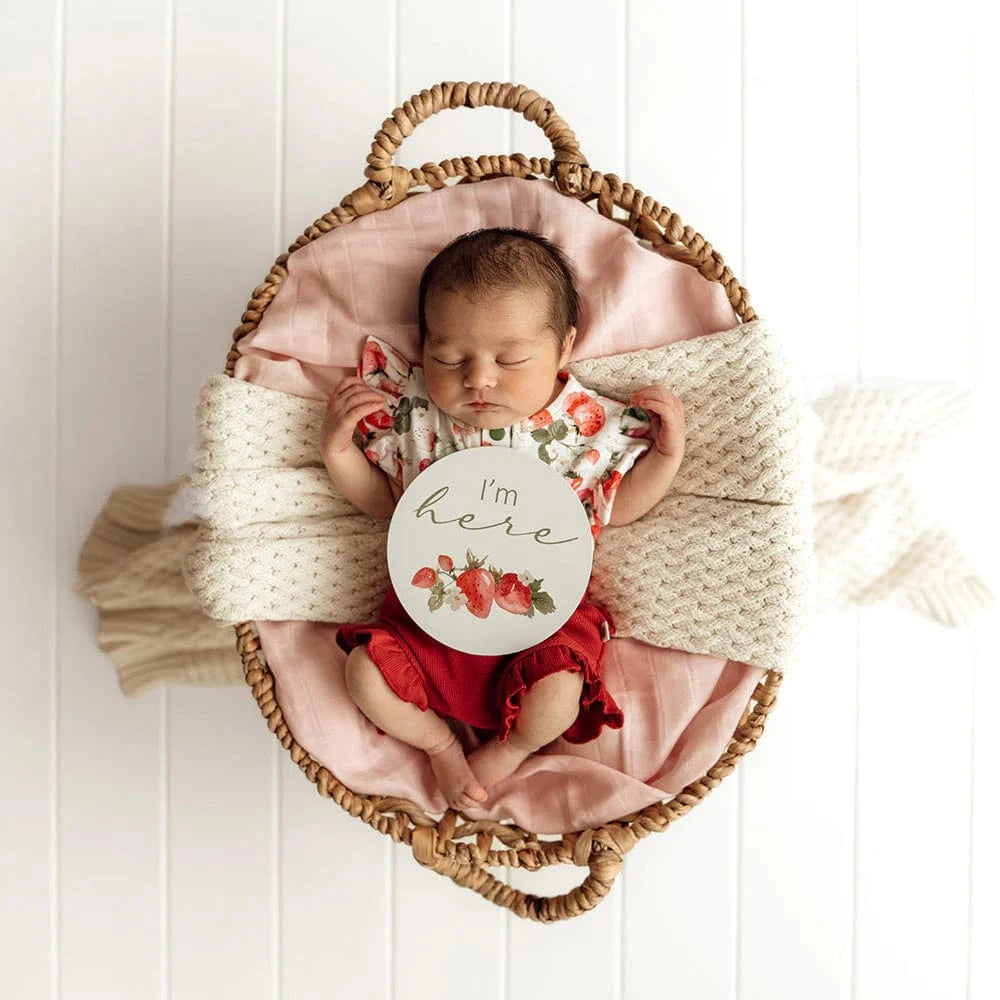 Snuggle Hunny Kids Gift Misc Strawberry & Moss Reversible Milestone Cards