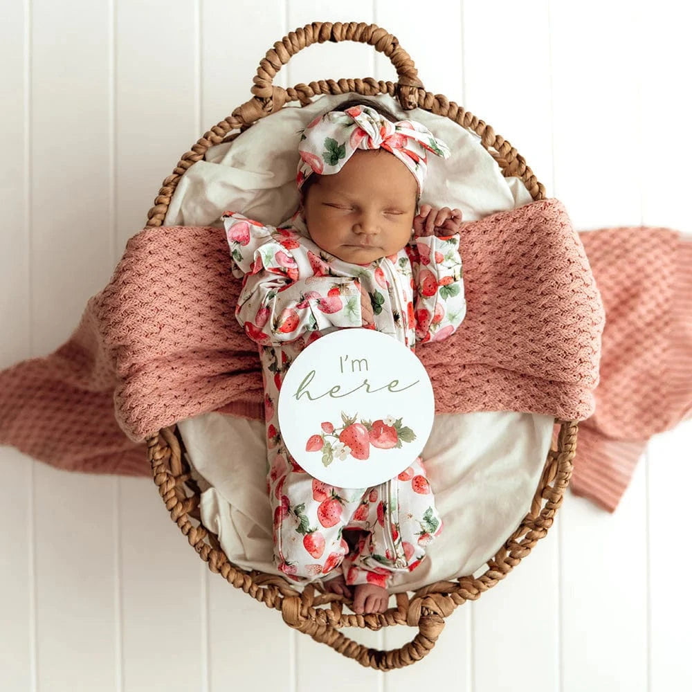 Snuggle Hunny Kids Gift Misc Strawberry & Moss Reversible Milestone Cards
