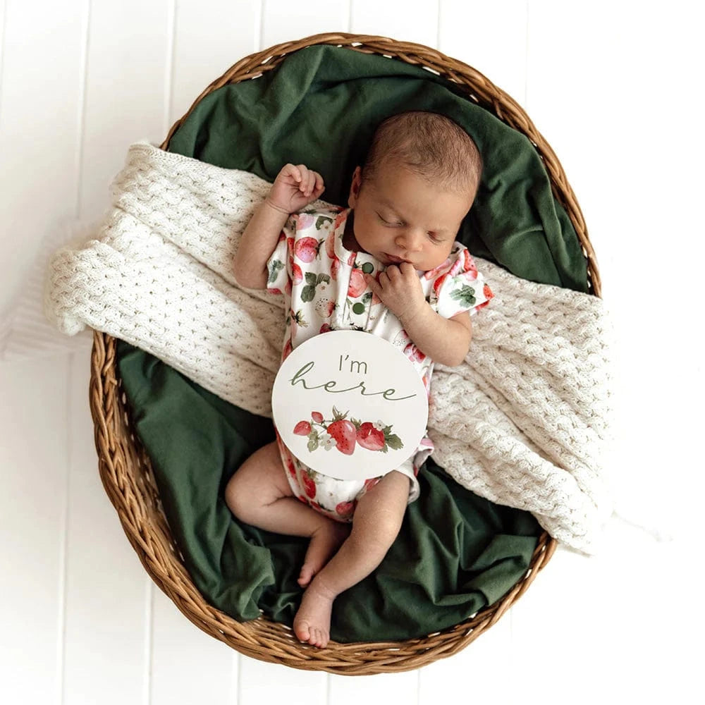 Snuggle Hunny Kids Gift Misc Strawberry & Moss Reversible Milestone Cards