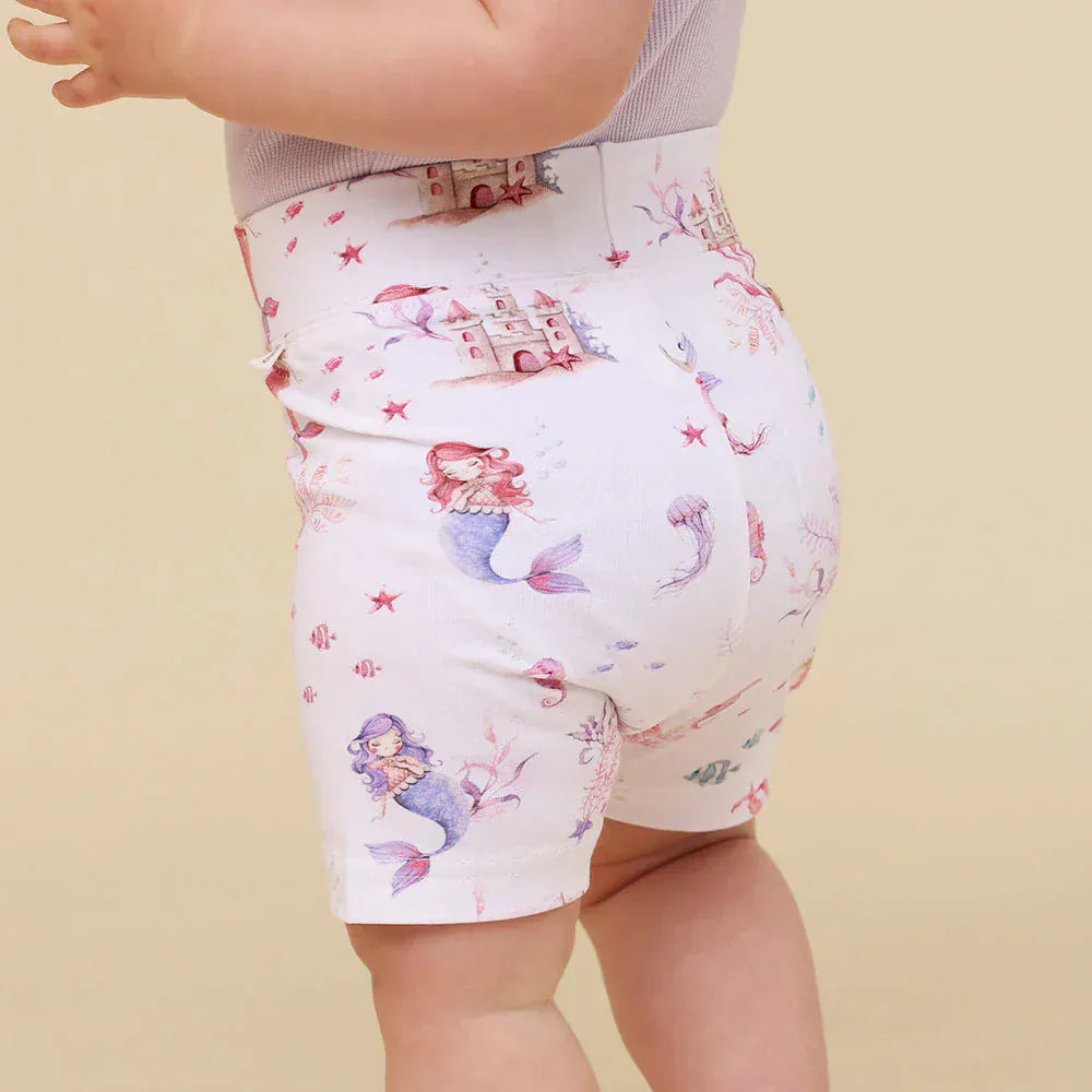 Snuggle Hunny Kids Girls Bottoms Mermaid Organic Bike Shorts
