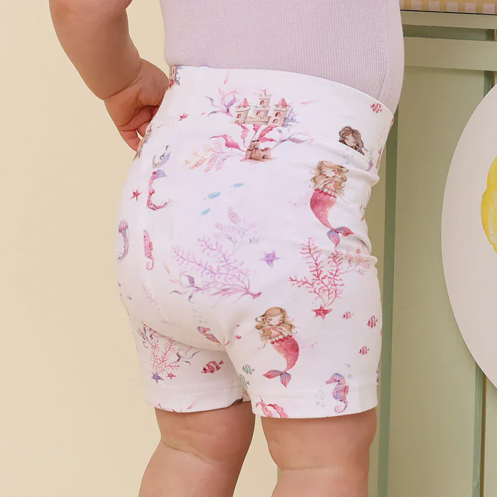 Snuggle Hunny Kids Girls Bottoms Mermaid Organic Bike Shorts