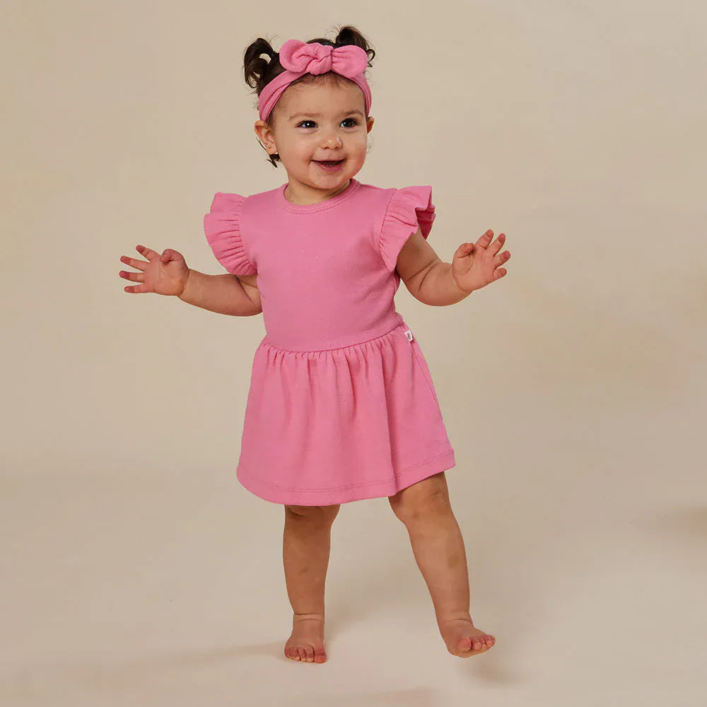 Snuggle Hunny Kids Girls Dress 6-12M Candy Short Sleeve Organic Dress
