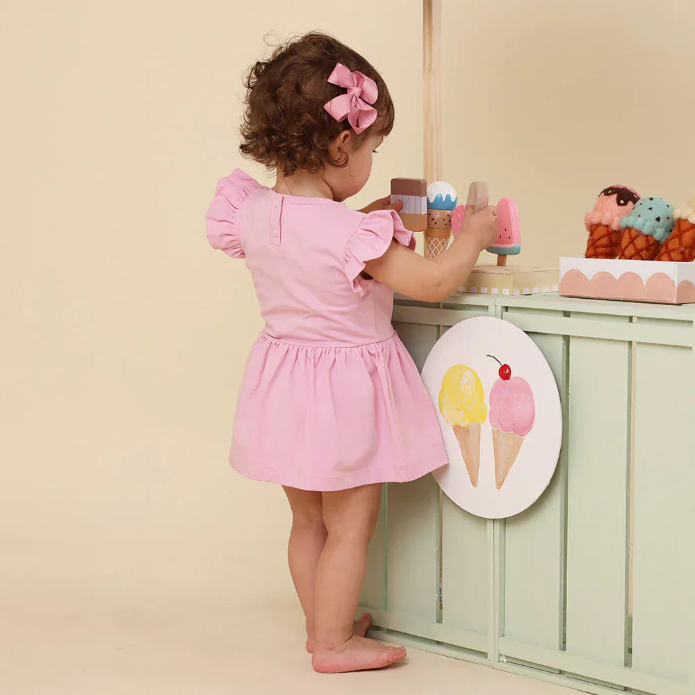 Snuggle Hunny Kids Girls Dress Bubblegum Short Sleeve Organic Dress