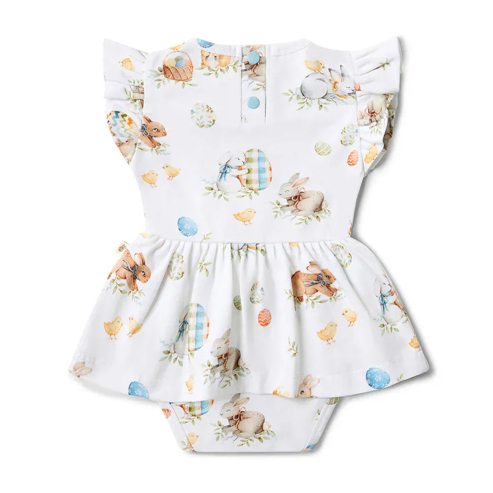 Snuggle Hunny Kids Girls Dress Flopsy Bunnies Short Sleeve Organic Dress
