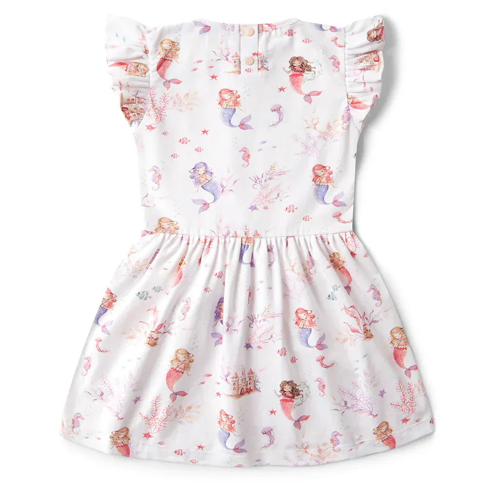 Snuggle Hunny Kids Girls Dress Mermaid Short Sleeve Organic Dress