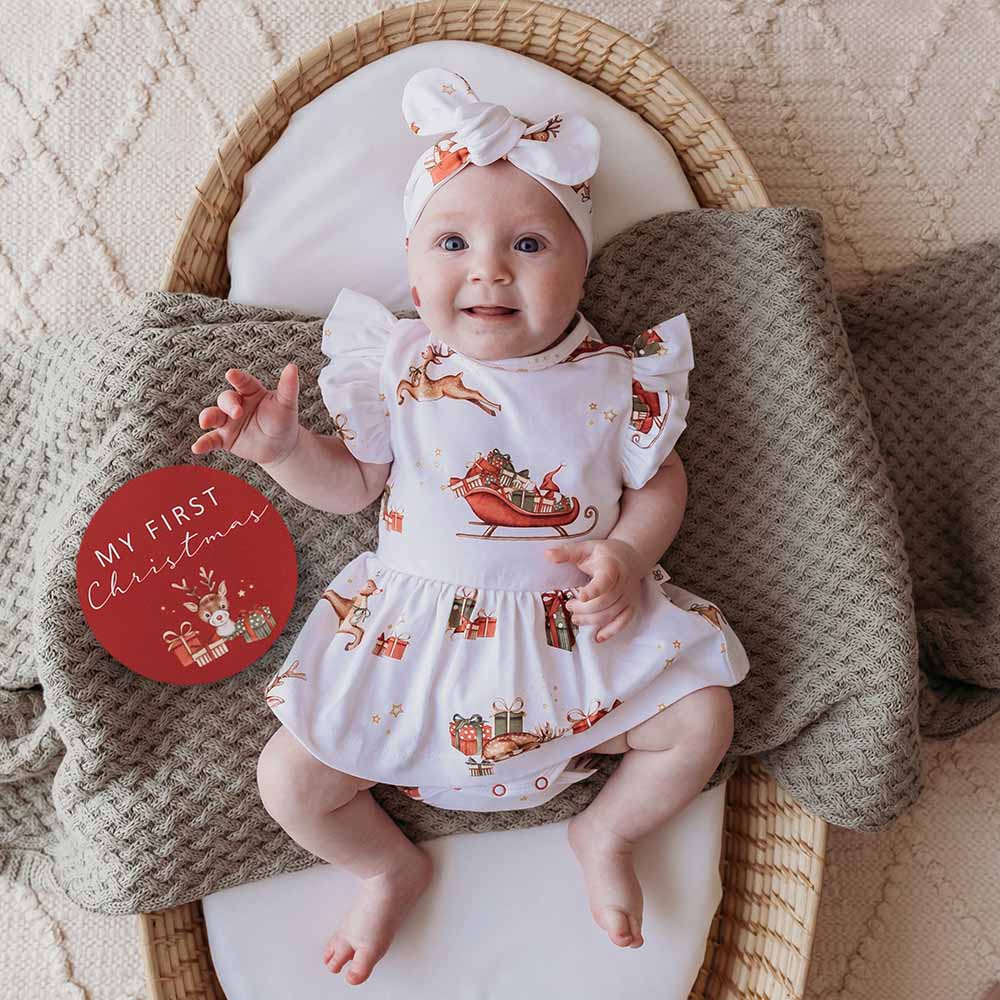 Snuggle Hunny Kids Girls Dress Reindeer Organic Dress