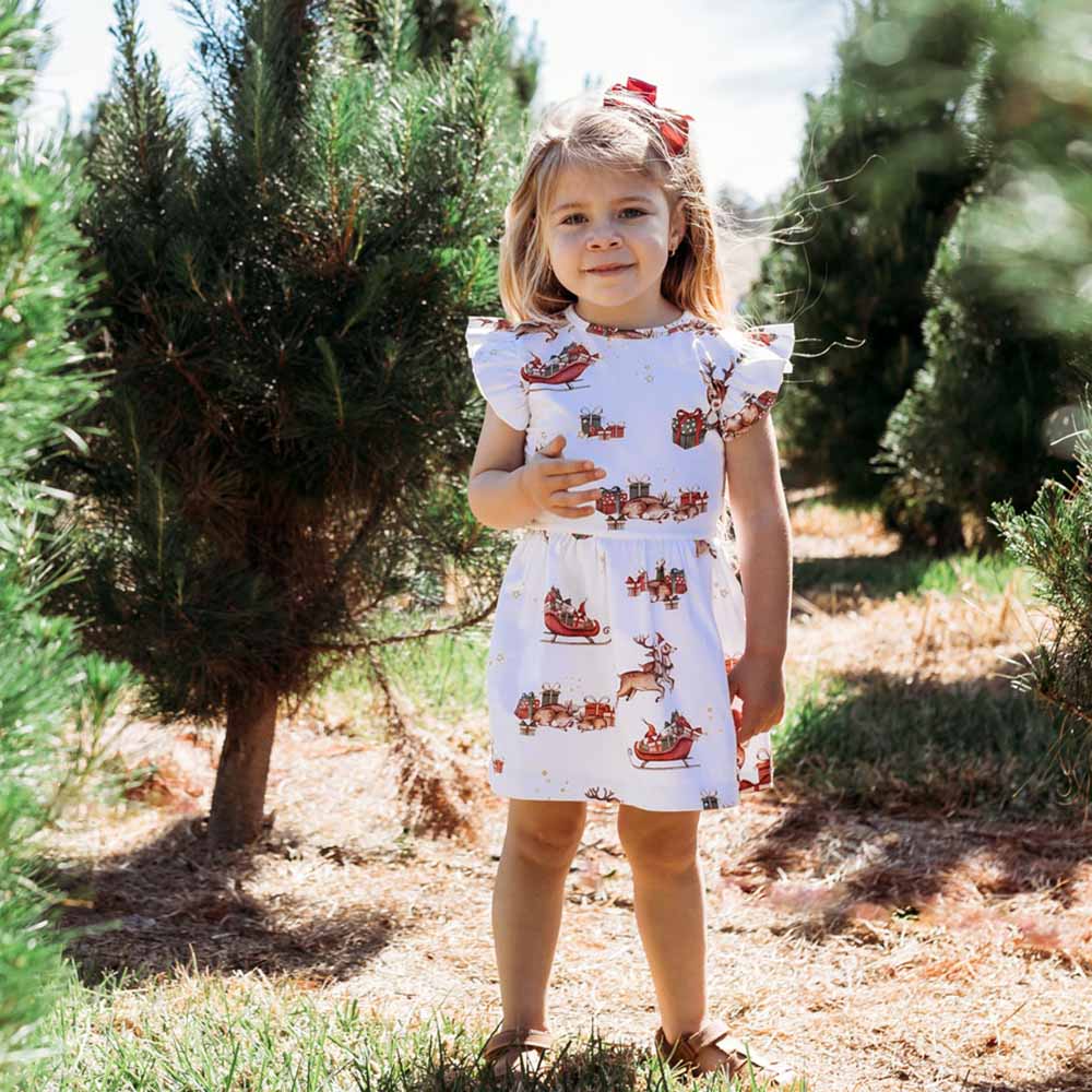 Snuggle Hunny Kids Girls Dress Reindeer Organic Dress