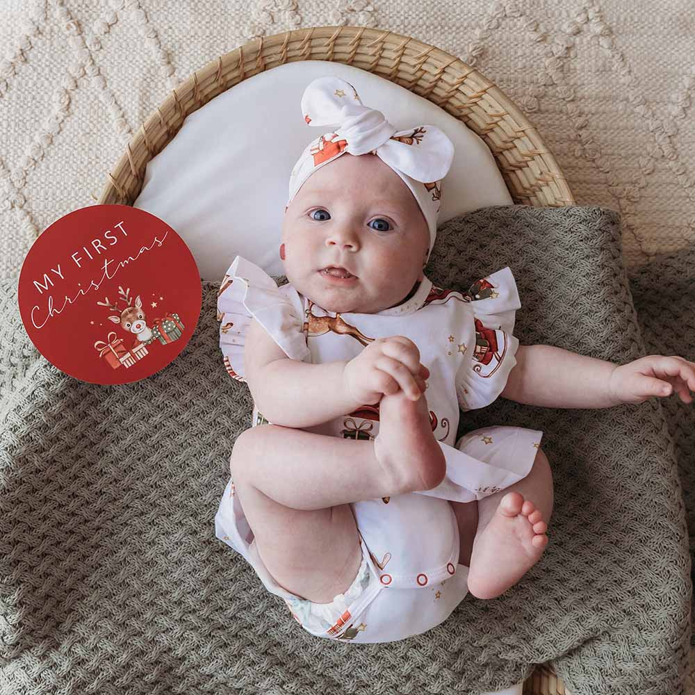 Snuggle Hunny Kids Girls Dress Reindeer Organic Dress