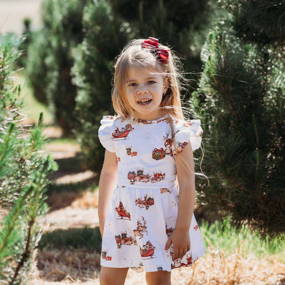 Snuggle Hunny Kids Girls Dress Reindeer Organic Dress