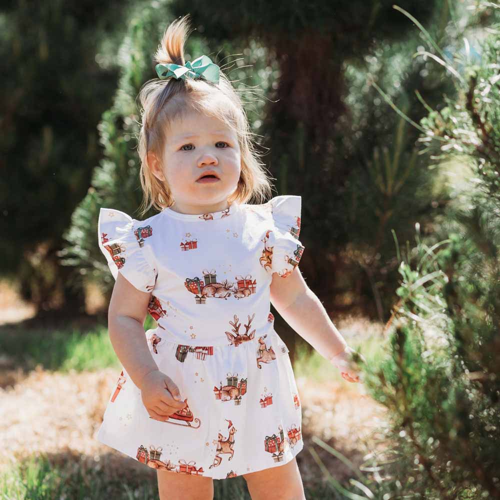 Snuggle Hunny Kids Girls Dress Reindeer Organic Dress