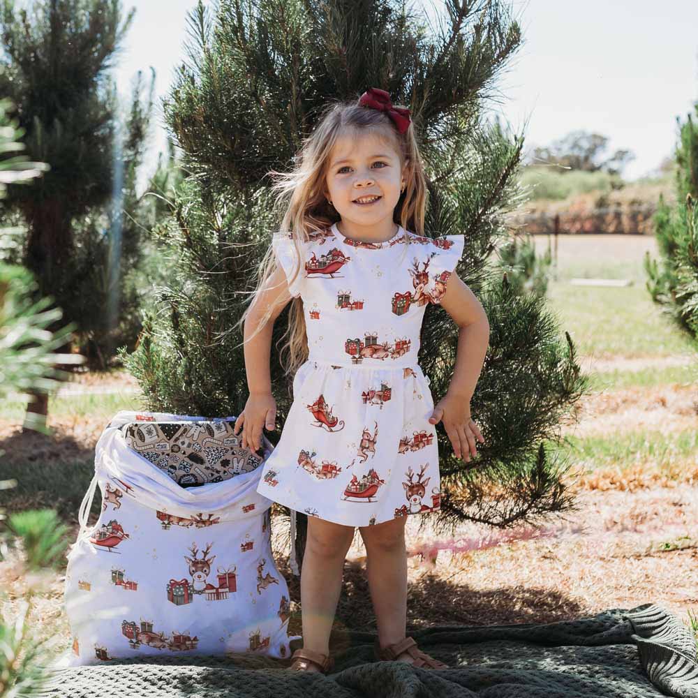 Snuggle Hunny Kids Girls Dress Reindeer Organic Dress