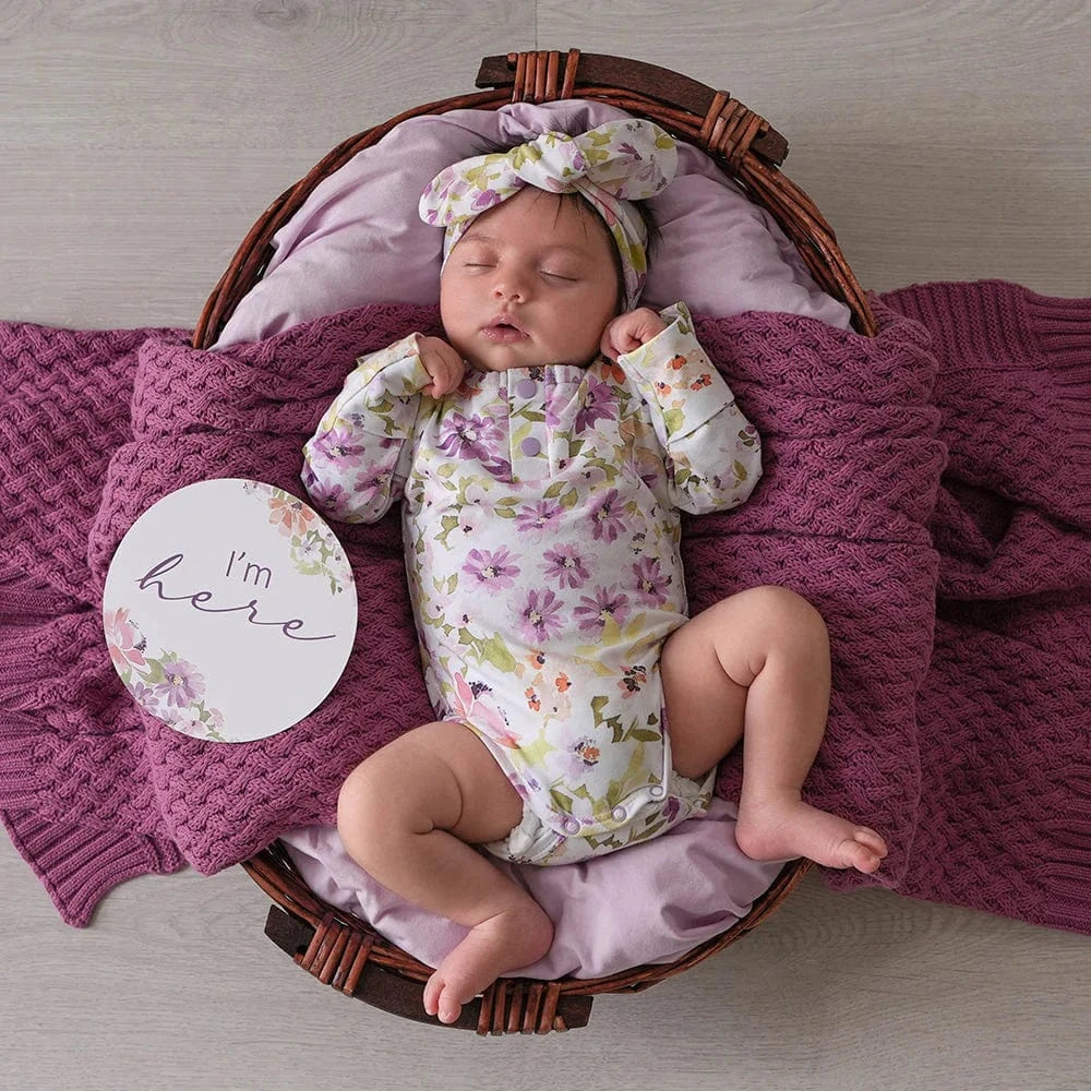 Snuggle Hunny Kids Girls Onesie Isla Long Sleeve Organic Bodysuit with Frill