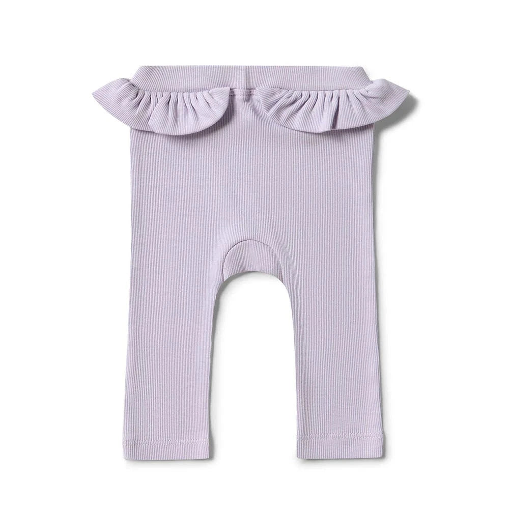 Snuggle Hunny Kids Girls Pants 0-3M Lavender Organic Pants with Frill