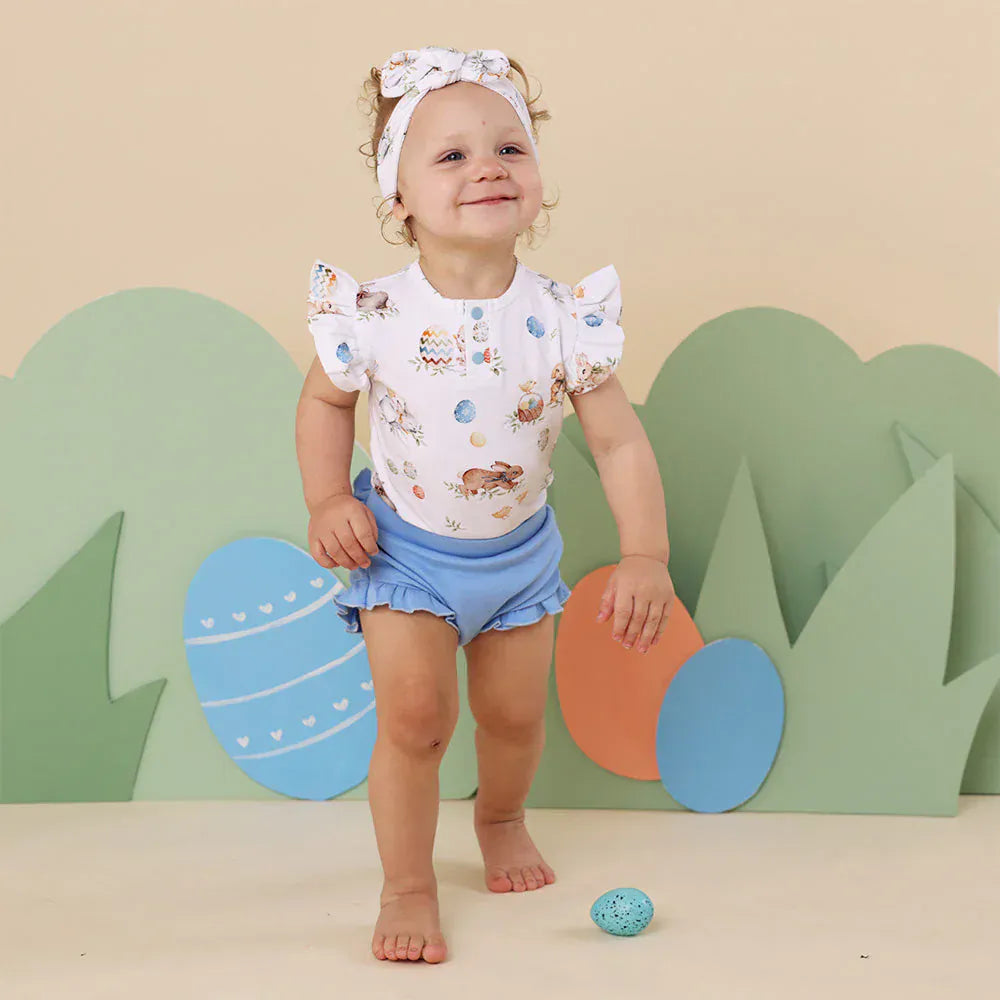 Snuggle Hunny Kids Girls Pants Bluebell Organic Bloomers