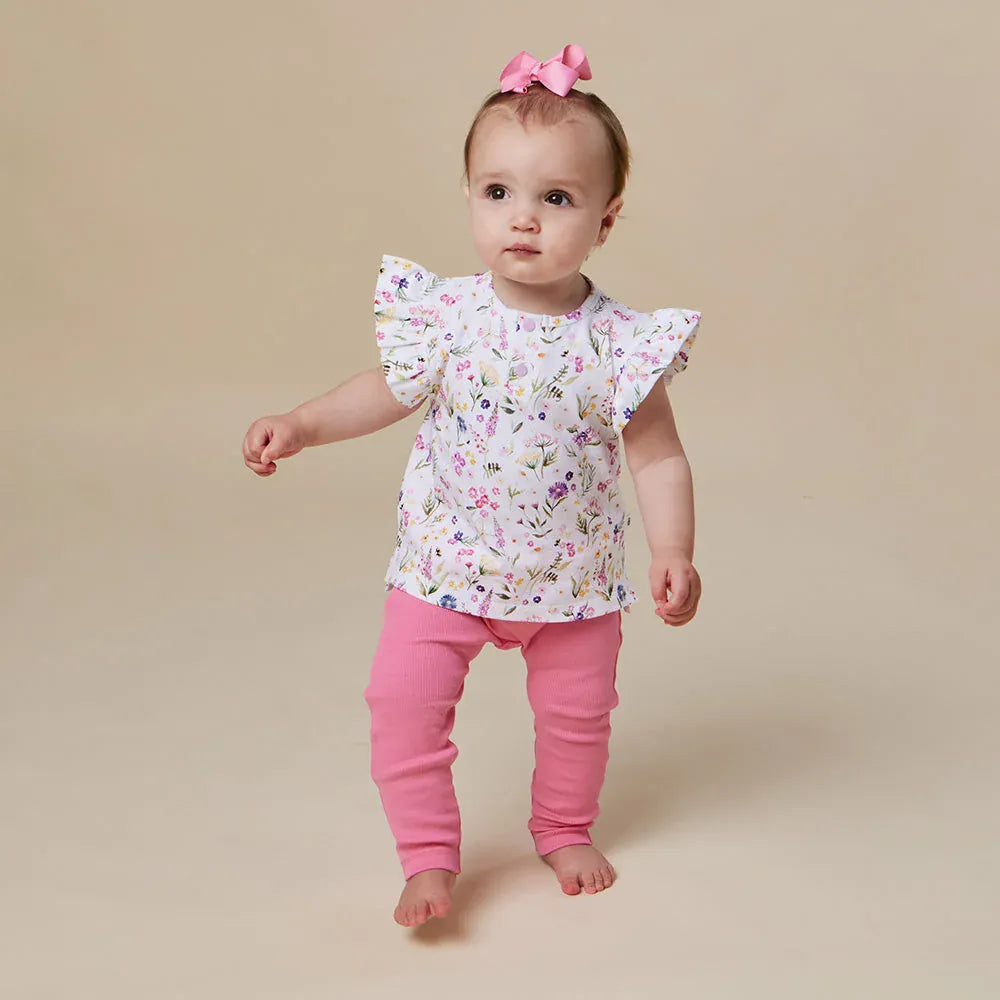 Snuggle Hunny Kids Girls Pants Candy Organic Pants with Frill