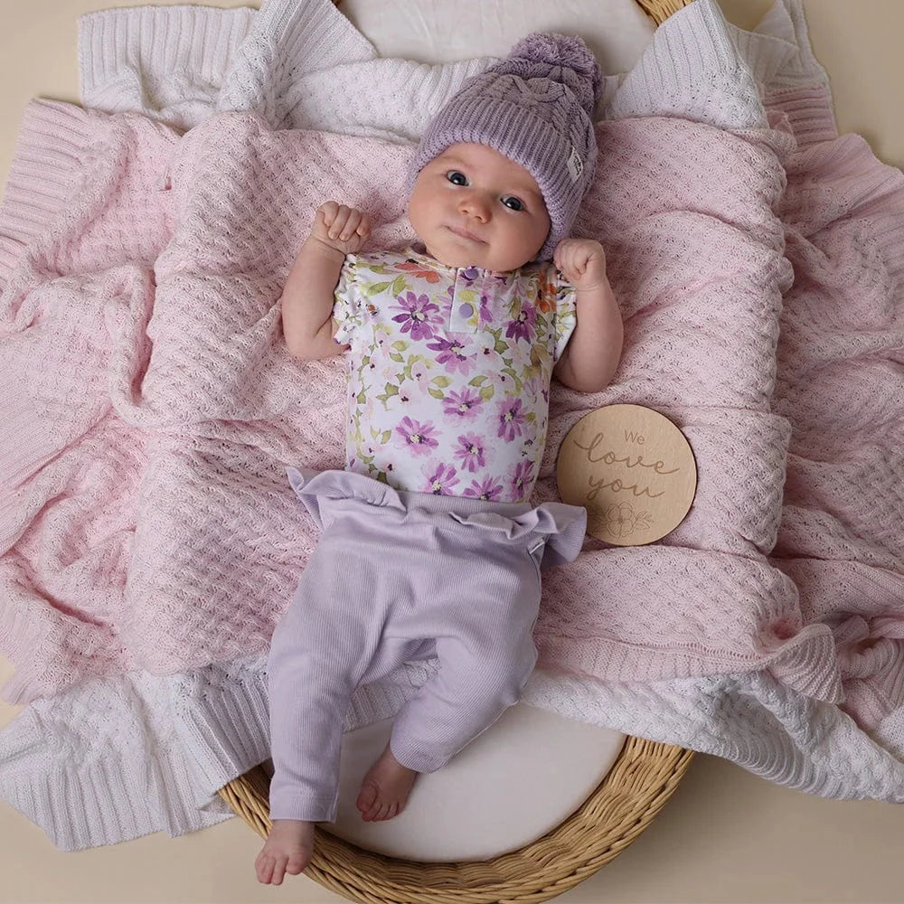 Snuggle Hunny Kids Girls Pants Lavender Organic Pants with Frill
