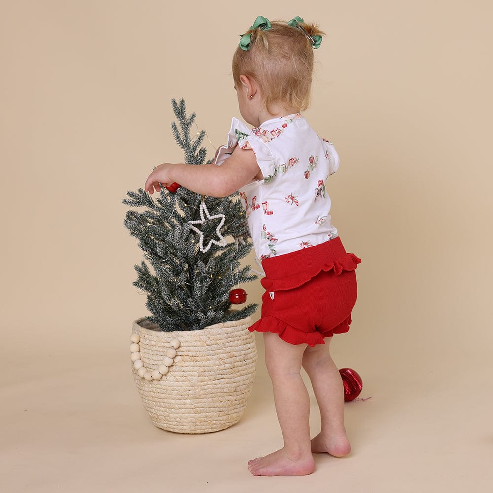 Snuggle Hunny Kids Girls Pants Red Organic Bloomers