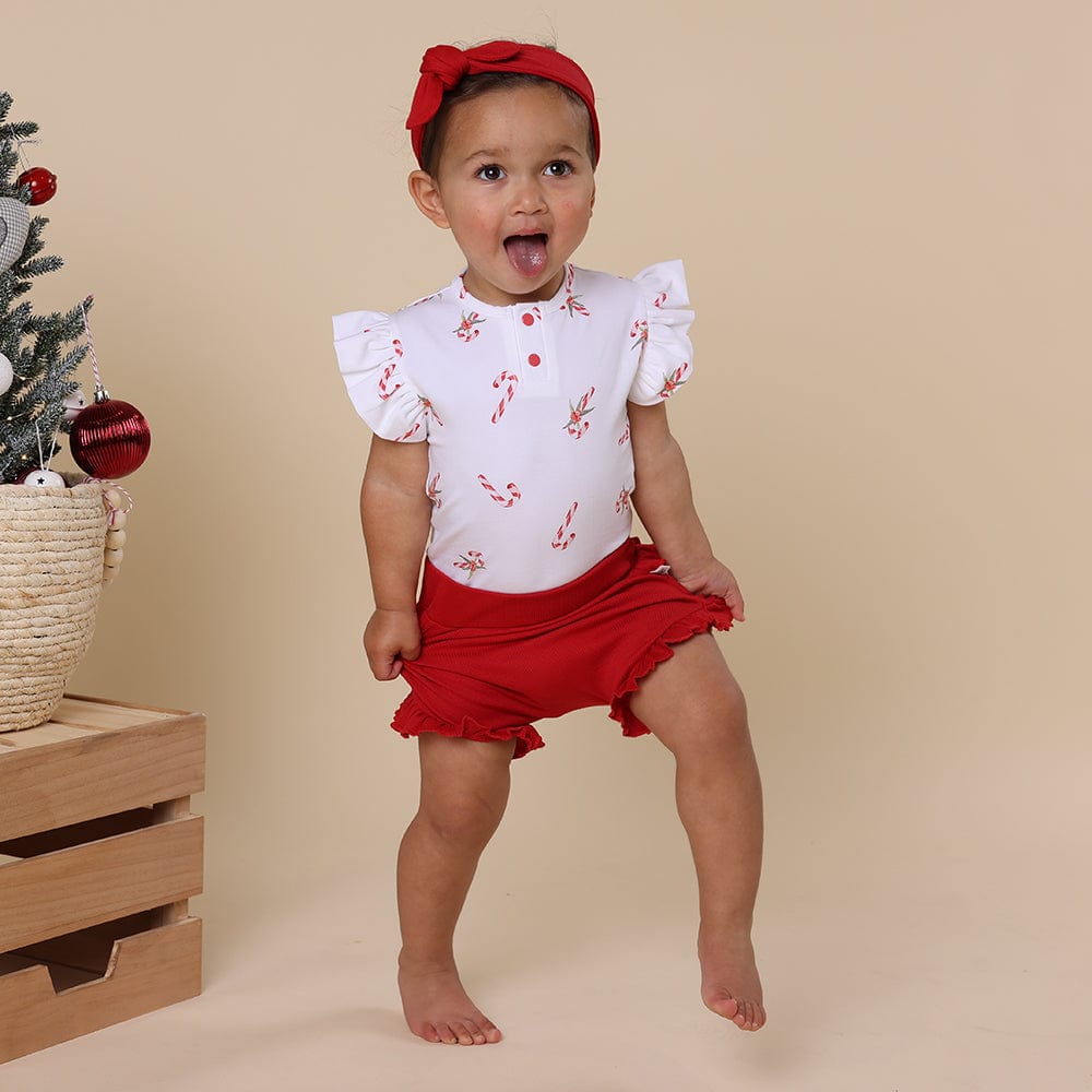 Snuggle Hunny Kids Girls Pants Red Organic Bloomers